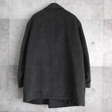 イヴ サンローラン 1990's ヴィンテージ YSLロゴ ダブルブレスト ウールコート コクーンコート オーバーコート グレー - NEWSED