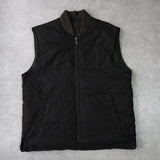 イヴ サンローラン 1990's YSLロゴ リバーシブル 中綿ベスト チェック柄 チャコールグレー/カーキ - NEWSED