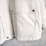 イヴ サンローラン 1990's ヴィンテージ YSLロゴ リバーシブル ブルゾン ミドルコート ホワイト / ネイビー - NEWSED