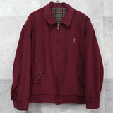 イヴサンローラン 1990's ヴィンテージ リバーシブル YSLロゴ 刺繍 チェック柄 ウールブルゾン ブラウン / ボルドー - NEWSED