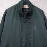 イヴ サンローラン 1990's ヴィンテージ YSLロゴ 刺繍 リバーシブル ナイロンジャケット ブルゾン グリーン - NEWSED