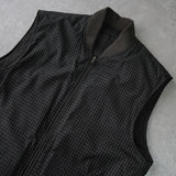 イヴ サンローラン 1990's YSLロゴ リバーシブル 中綿ベスト チェック柄 チャコールグレー/カーキ - NEWSED