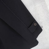 イヴ サンローラン 1990's ヴィンテージ ウールコート カサンドラロゴ YSLロゴ 刺繍 ブラック - NEWSED