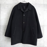 イヴ サンローラン 1990's ヴィンテージ ウールコート カサンドラロゴ YSLロゴ 刺繍 ブラック - NEWSED