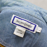 イヴ サンローラン 1990's ヴィンテージ カサンドラロゴ YSLロゴ 襟デニム切り替え ボーダー マルチカラー - NEWSED