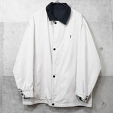 イヴ サンローラン 1990's ヴィンテージ YSLロゴ 刺繍 リバーシブル ナイロンジャケット ブルゾン オフホワイト / ブラック - NEWSED