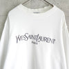 イヴ サンローラン 1990's ヴィンテージ スウェット YSLロゴ 刺繍 ホワイト