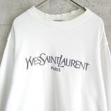 イヴ サンローラン 1990's ヴィンテージ スウェット YSLロゴ 刺繍 ホワイト - NEWSED