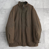 イヴ サンローラン 1990's ヴィンテージ YSLロゴ スタンドカラー ミドルコート シェルジャケット スエード調 カーキ - NEWSED