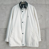 イヴ サンローラン 1990's ヴィンテージ YSLロゴ ブルゾン カバーオール コート ホワイト/ダークネイビー - NEWSED