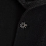 イヴ サンローラン 1990's ヴィンテージ ウールコート カサンドラロゴ YSLロゴ 刺繍 ブラック - NEWSED