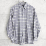 イヴ サンローラン 1990's ヴィンテージ YSLロゴ チェック柄 長袖シャツ グレー - NEWSED