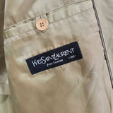 イヴ サンローラン 1990's ヴィンテージ カサンドラロゴ YSLロゴ 裏地ロゴ ブルゾン カーキベージュ - NEWSED