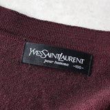 イヴサンローラン 1990's ヴィンテージ YSLロゴ 刺繍 カーディガン ボルドー - NEWSED