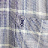 イヴ サンローラン 1990's ヴィンテージ YSLロゴ チェック柄 長袖シャツ グレー - NEWSED