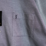 1990's イヴ・サンローラン カサンドラロゴ YSLロゴ ワンポイント刺繍 半袖シャツ Lサイズ デッドストック - NEWSED