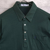 1990's イヴ・サンローラン カサンドラロゴ YSLロゴ ワンポイント刺繍 半袖ポロシャツ モスグリーン Lサイズ - NEWSED