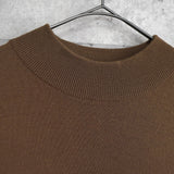 1990's イヴ・サンローラン カサンドラロゴ YSLロゴ モックネック ニット ブラウン Lサイズ - NEWSED