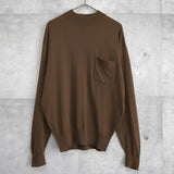 1990's イヴ・サンローラン カサンドラロゴ YSLロゴ モックネック ニット ブラウン Lサイズ - NEWSED