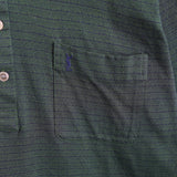 1990's イヴ・サンローラン カサンドラロゴ YSLロゴ ワンポイント刺繍 半袖ポロシャツ モスグリーン Lサイズ - NEWSED