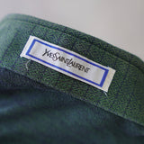 1990's イヴ・サンローラン カサンドラロゴ YSLロゴ ワンポイント刺繍 半袖ポロシャツ モスグリーン Lサイズ - NEWSED