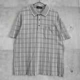 イヴ・サンローラン 1990's 半袖ポロシャツ カサンドラロゴ YSLロゴ グレー L〜XL相当 - NEWSED