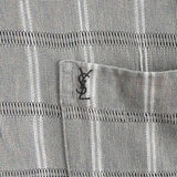 イヴ・サンローラン 1990's 半袖ポロシャツ カサンドラロゴ YSLロゴ グレー L〜XL相当 - NEWSED