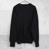 イヴ サンローラン 1990's ヴィンテージ YSLロゴ 刺繍 Vネック ニット ブラック - NEWSED