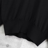 イヴ サンローラン 1990's ヴィンテージ YSLロゴ 刺繍 Vネック ニット ブラック - NEWSED