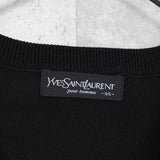 イヴ サンローラン 1990's ヴィンテージ YSLロゴ 刺繍 Vネック ニット ブラック - NEWSED