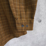 イヴ・サンローラン 1990's カサンドラロゴ YSLロゴ チェック柄 長袖シャツ キャメル XL相当 - NEWSED