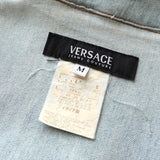 ヴェルサーチ 1990's〜2000's バッグロゴ ウォッシュ加工 デニムジャケット ブルー - NEWSED