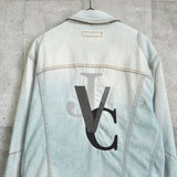 ヴェルサーチ 1990's〜2000's バッグロゴ ウォッシュ加工 デニムジャケット ブルー - NEWSED