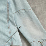 ヴェルサーチ 1990's〜2000's バッグロゴ ウォッシュ加工 デニムジャケット ブルー - NEWSED