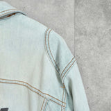 ヴェルサーチ 1990's〜2000's バッグロゴ ウォッシュ加工 デニムジャケット ブルー - NEWSED