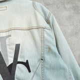 ヴェルサーチ 1990's〜2000's バッグロゴ ウォッシュ加工 デニムジャケット ブルー - NEWSED