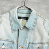 ヴェルサーチ 1990's〜2000's バッグロゴ ウォッシュ加工 デニムジャケット ブルー - NEWSED