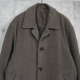 イヴ サンローラン ヴィンテージ YSLロゴ ウールコート チェスターコート ブラウン