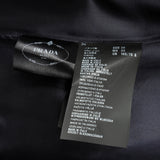 プラダ ウール ステンカラーコート ネイビー レディース