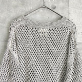 ヨーク MESHED KNIT CREWNECK メッシュ ニット グレージュ
