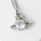 ヴィヴィアン ウエストウッド オーブ 1P ラインストーン シルバー ネックレス 箱付き - NEWSED