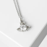 ヴィヴィアン ウエストウッド オーブ 1P ラインストーン シルバー ネックレス 箱付き - NEWSED