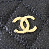 シャネル 2番台 ココマーク キャビアスキン カードケース フラグメントケース ブラック - NEWSED