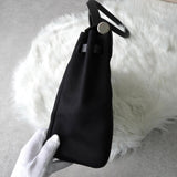 エルメス 2003年製 エールバッグPM レザー × トワルオフィシエ / トワルアッシュ □G刻 2way ハンドバッグ ショルダーバッグ ブラック / ベージュ - NEWSED