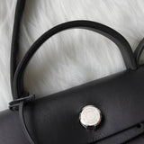 エルメス 2003年製 エールバッグPM レザー × トワルオフィシエ / トワルアッシュ □G刻 2way ハンドバッグ ショルダーバッグ ブラック / ベージュ - NEWSED