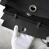 エルメス 2003年製 エールバッグPM レザー × トワルオフィシエ / トワルアッシュ □G刻 2way ハンドバッグ ショルダーバッグ ブラック / ベージュ - NEWSED