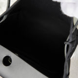 エルメス 2003年製 エールバッグPM レザー × トワルオフィシエ / トワルアッシュ □G刻 2way ハンドバッグ ショルダーバッグ ブラック / ベージュ - NEWSED