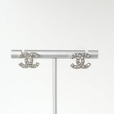 シャネル 2005年製 ココマーク ラインストーン ピアス シルバー - NEWSED