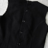 コムデギャルソン 2006年製 カットオフ レイヤード ベスト レディース ブラック - NEWSED