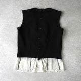 コムデギャルソン 2006年製 カットオフ レイヤード ベスト レディース ブラック - NEWSED